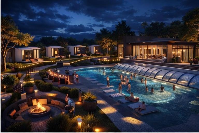 Babylon resort concept at night